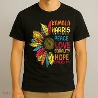 Kamala Harris Peace Love Equality Hope Diversity T-Shirt thumb 3