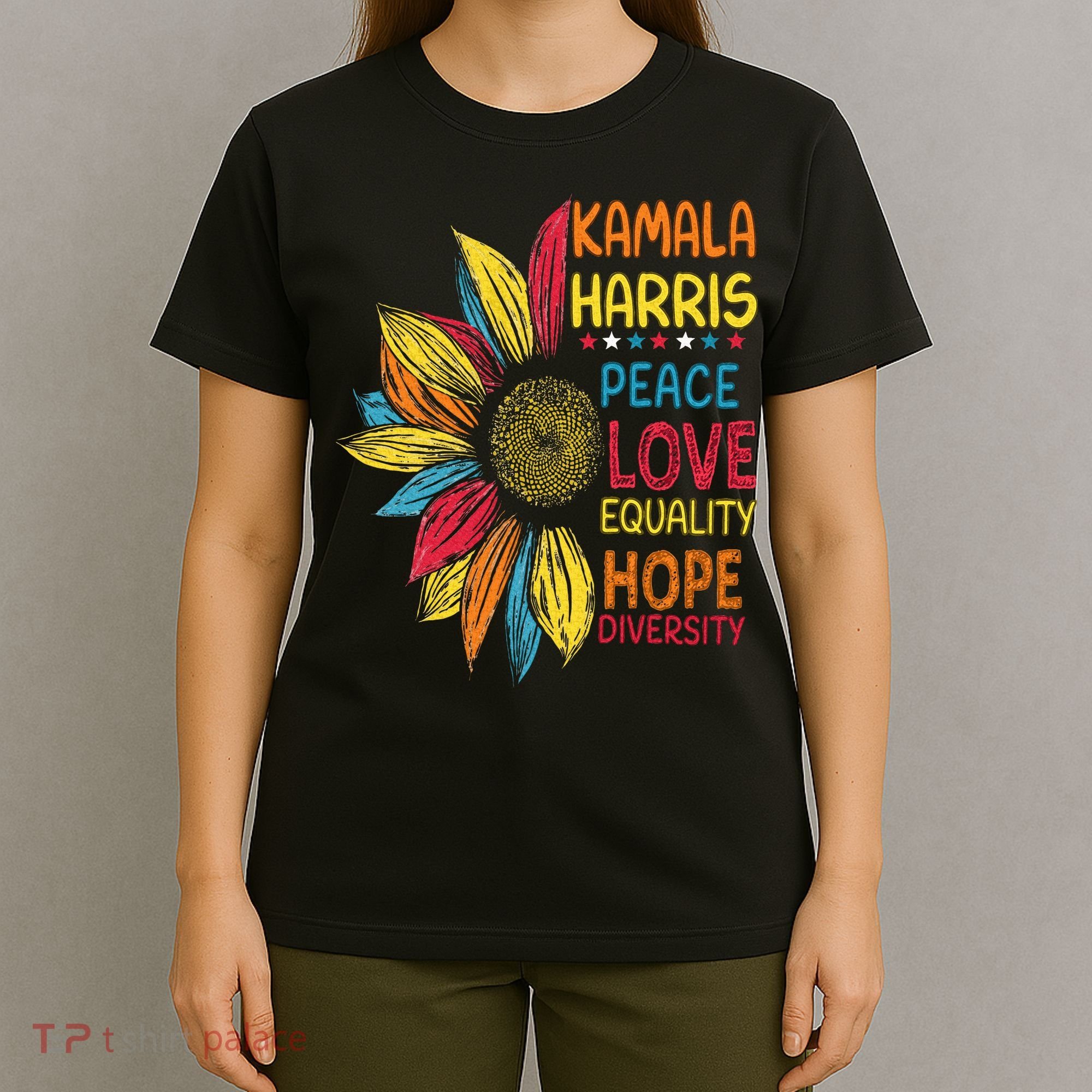 Kamala Harris Peace Love Equality Hope Diversity T-Shirt
