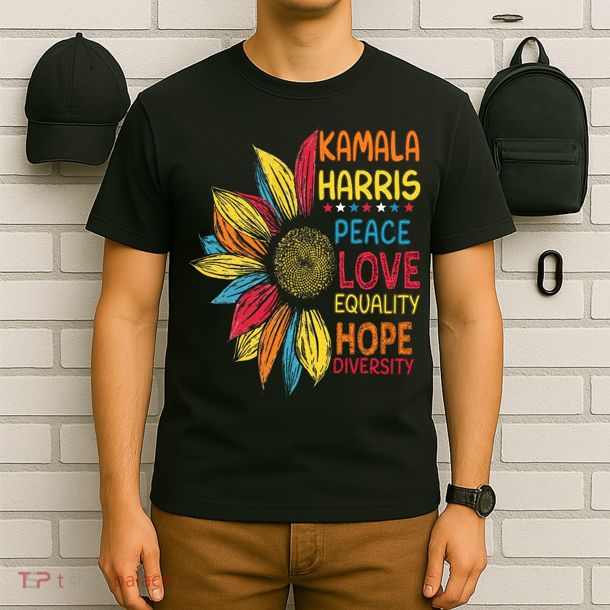 Kamala Harris Peace Love Equality Hope Diversity T-Shirt