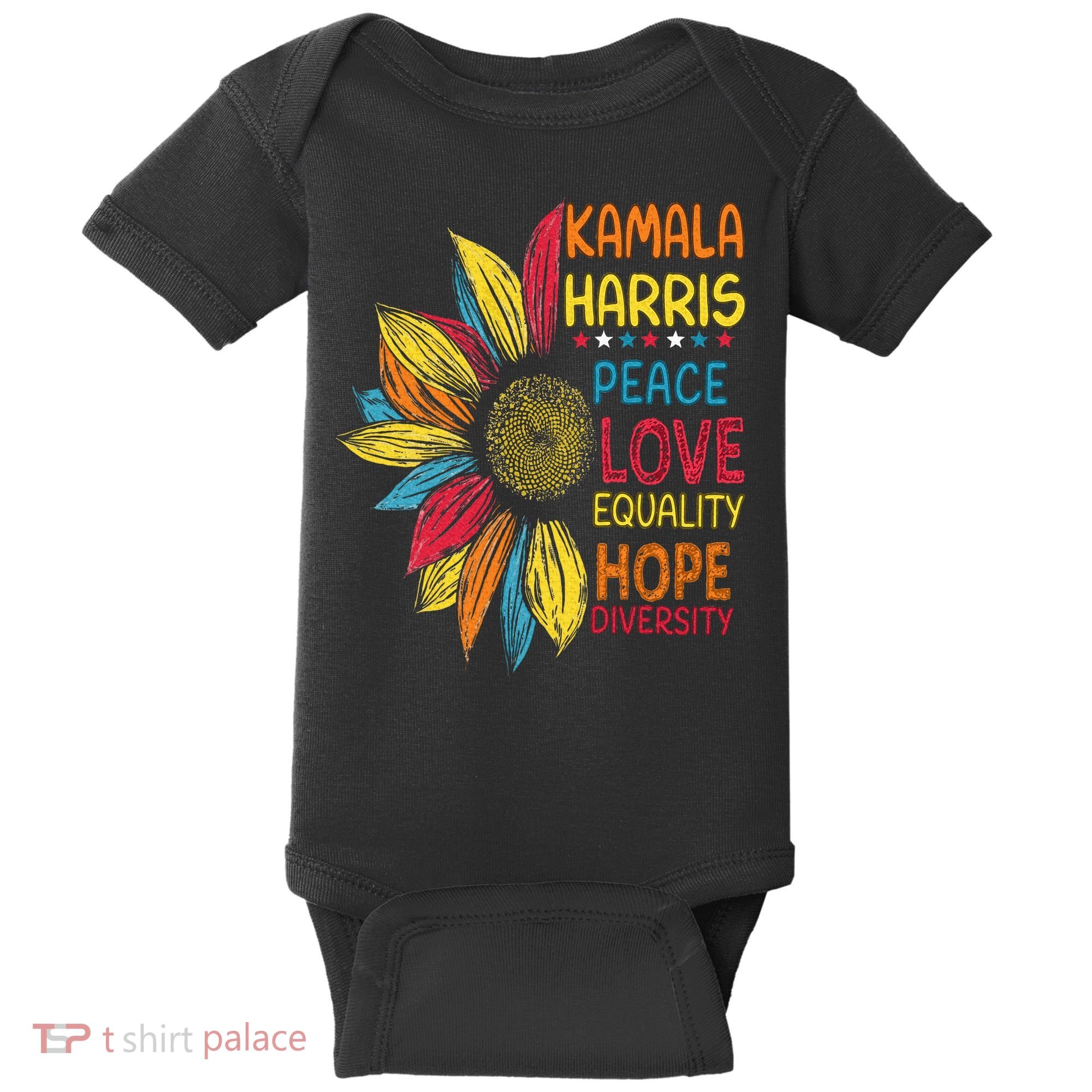 Kamala Harris Peace Love Equality Hope Diversity Baby Bodysuit