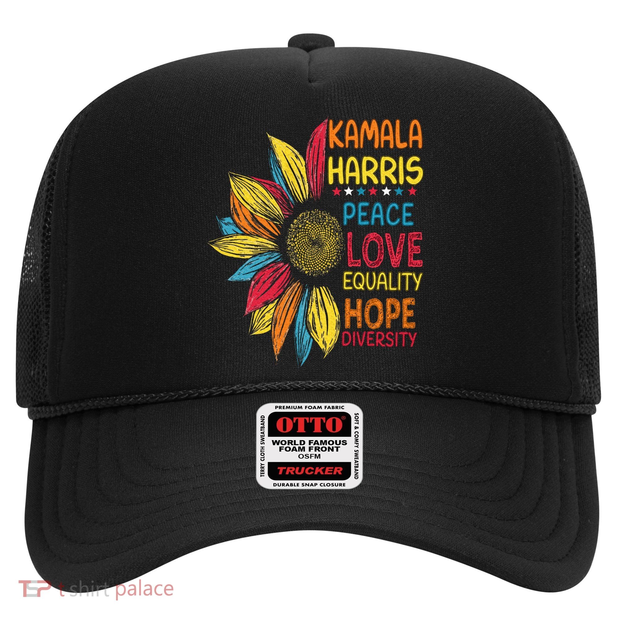 Kamala Harris Peace Love Equality Hope Diversity Hat