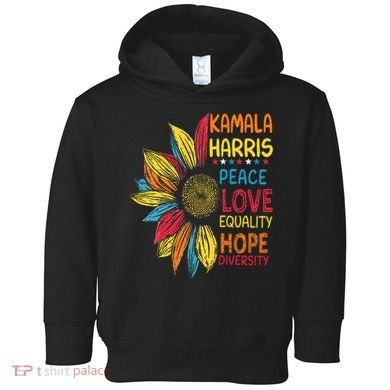 Kamala Harris Peace Love Equality Hope Diversity Toddler Hoodie