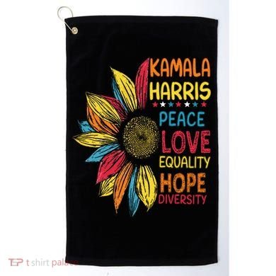 Kamala Harris Peace Love Equality Hope Diversity Golf Towel