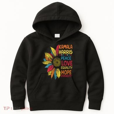 Kamala Harris Peace Love Equality Hope Diversity Kids Hoodie