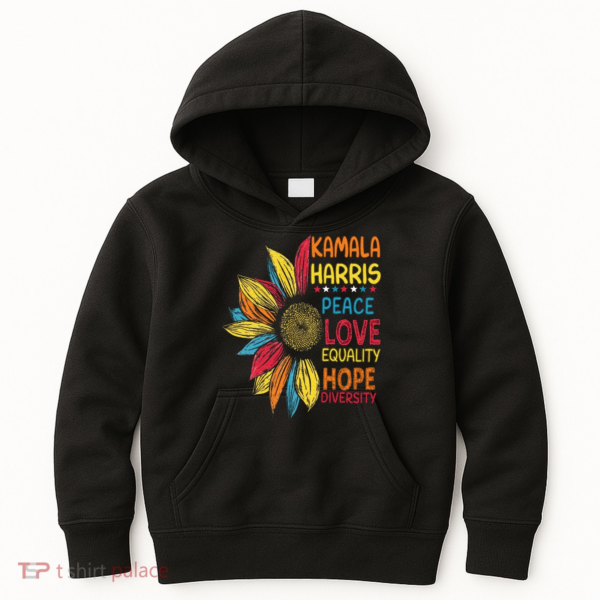 Kamala Harris Peace Love Equality Hope Diversity Kids Hoodie