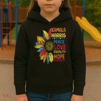 Kamala Harris Peace Love Equality Hope Diversity Kids Hoodie thumb 3