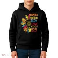 Kamala Harris Peace Love Equality Hope Diversity Kids Hoodie thumb 4