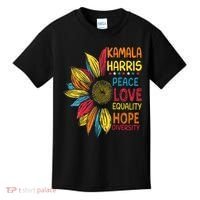 Kamala Harris Peace Love Equality Hope Diversity Kids T-Shirt thumb 0