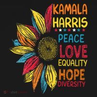 Kamala Harris Peace Love Equality Hope Diversity Kids T-Shirt thumb 4
