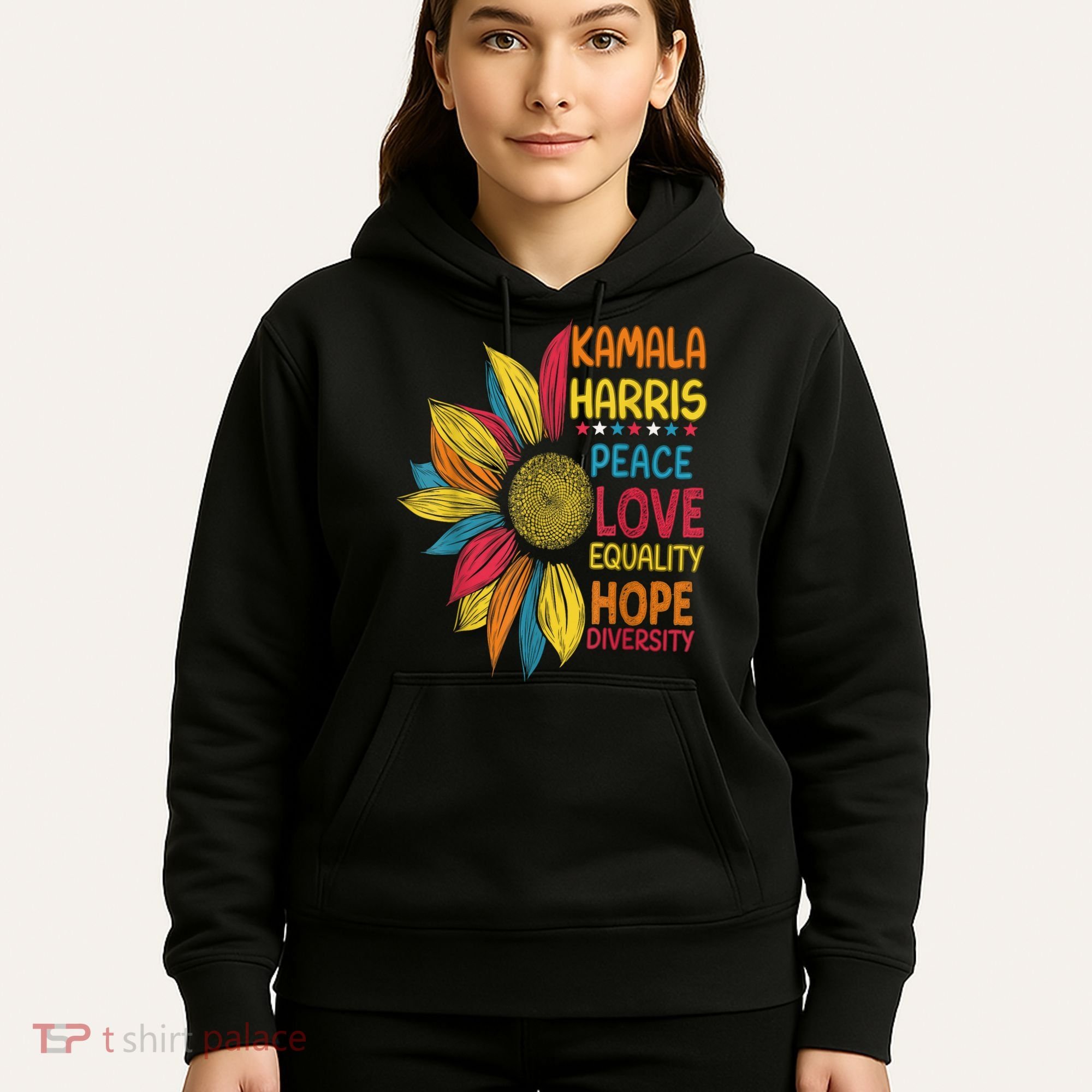 Kamala Harris Peace Love Equality Hope Diversity Hoodie