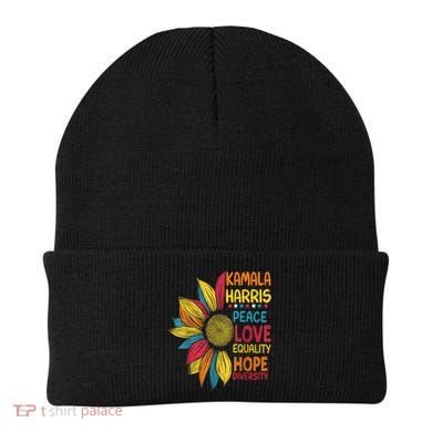 Kamala Harris Peace Love Equality Hope Diversity Beanie