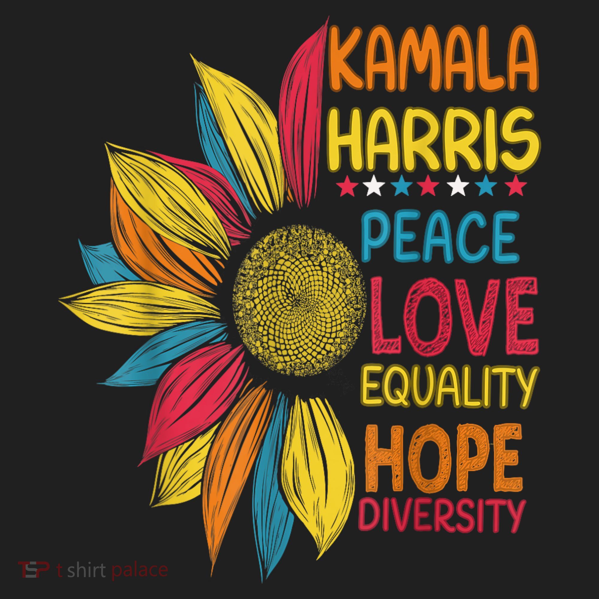 Kamala Harris Peace Love Equality Hope Diversity Beanie