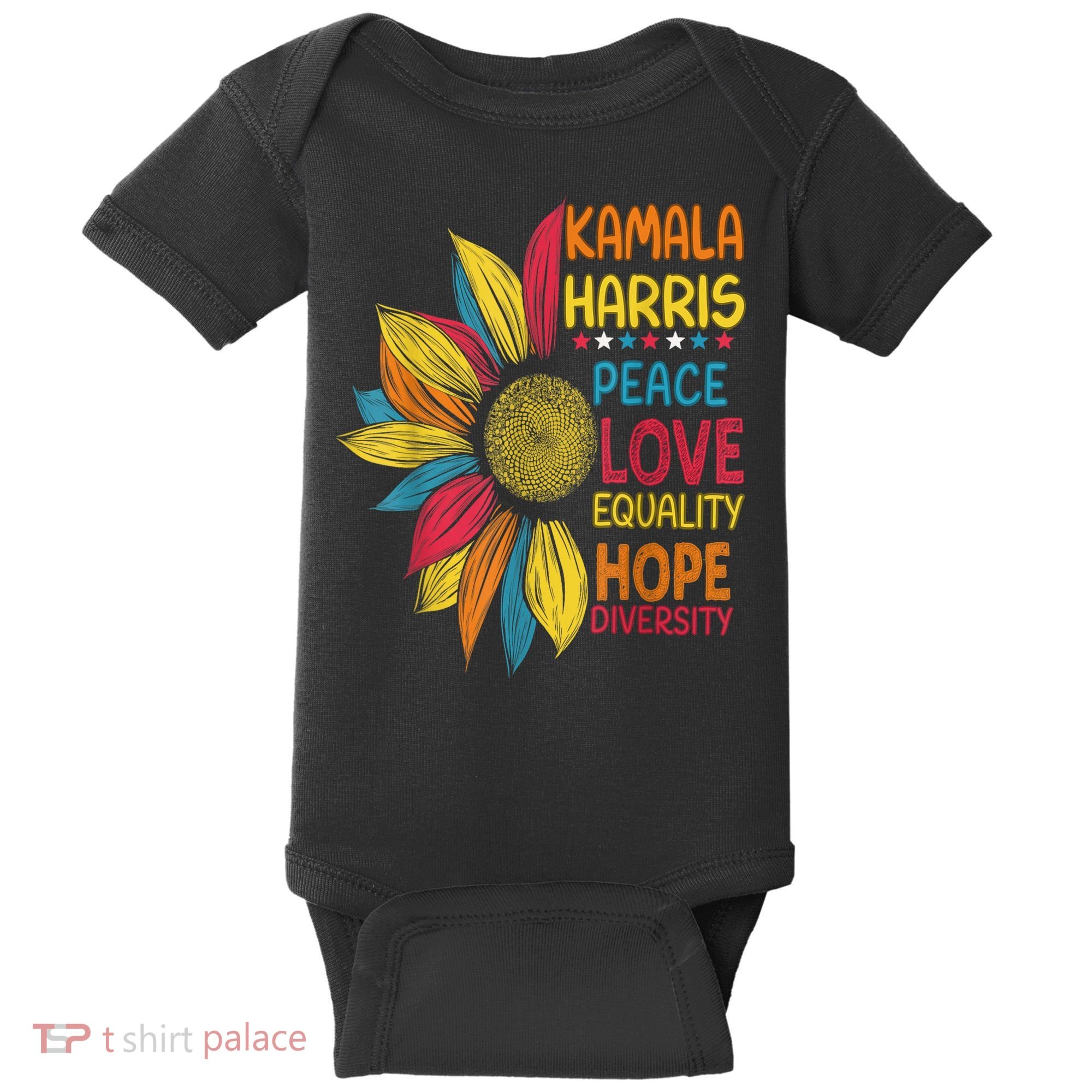 Kamala Harris Peace Love Equality Hope Diversity Baby Bodysuit