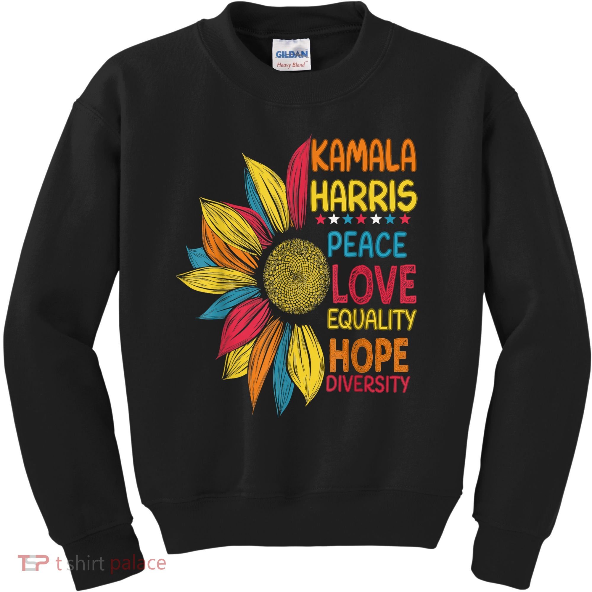 Kamala Harris Peace Love Equality Hope Diversity Kids Sweatshirt