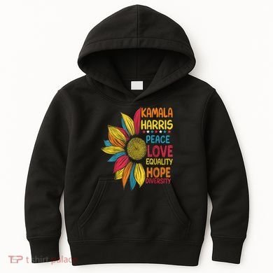 Kamala Harris Peace Love Equality Hope Diversity Kids Hoodie
