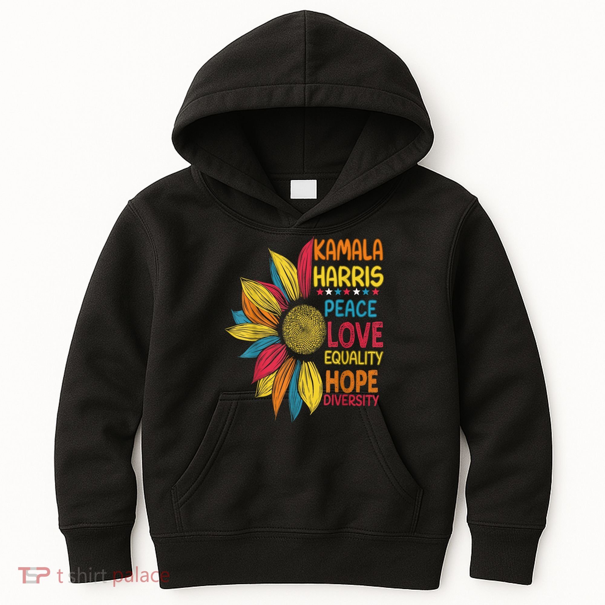 Kamala Harris Peace Love Equality Hope Diversity Kids Hoodie