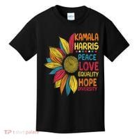 Kamala Harris Peace Love Equality Hope Diversity Kids T-Shirt thumb 0