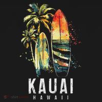 Kauai Hawaii Surf Hawaiian Vintage Surfing Surfer T-Shirt thumb 7