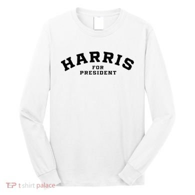 Kamala Harris Simple Curved Type Kamala Harris For President Long Sleeve Shirt