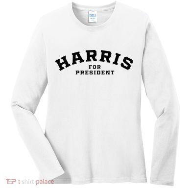 Kamala Harris Simple Curved Type Kamala Harris For President Women's Long Sleeve Shirt