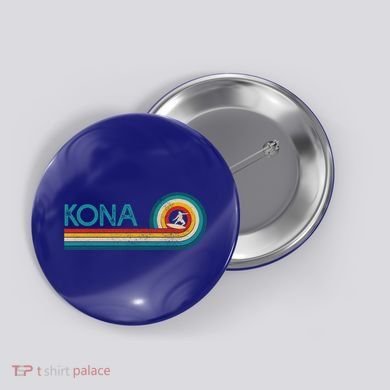 Kona Hawaii Surf Vintage Beach Surfer Surfing Gift Button