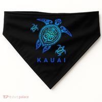Kauai Hawaii Sea Blue Tribal Turtle USA-Made Doggie Bandana thumb 0
