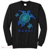 Kauai Hawaii Sea Blue Tribal Turtle Sweatshirt thumb 0