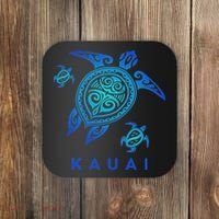 Kauai Hawaii Sea Blue Tribal Turtle Coaster thumb 0