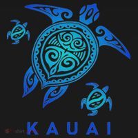 Kauai Hawaii Sea Blue Tribal Turtle Women's Hoodie thumb 2