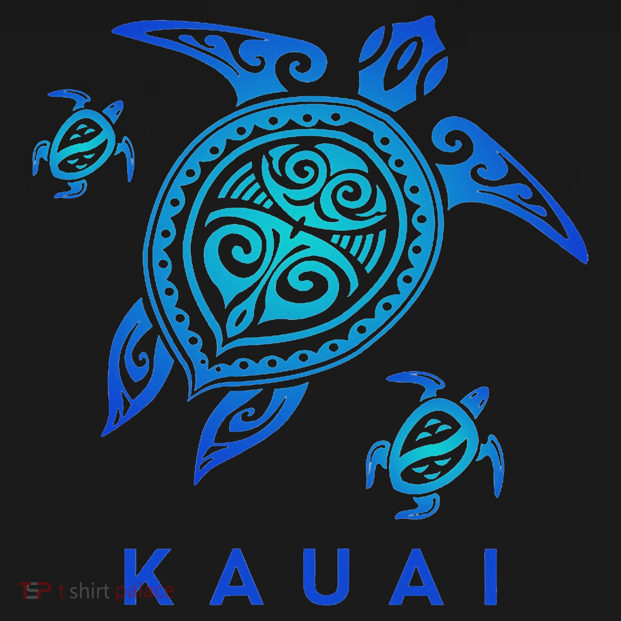 Kauai Hawaii Sea Blue Tribal Turtle Women's Hoodie