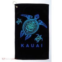 Kauai Hawaii Sea Blue Tribal Turtle Golf Towel thumb 0