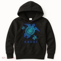 Kauai Hawaii Sea Blue Tribal Turtle Kids Hoodie thumb 0