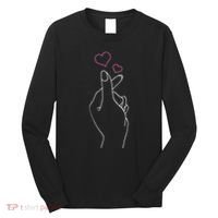 Kpop Hand Symbol Heart Kdrama Korean Pop Music Fan Gift Long Sleeve Shirt thumb 0