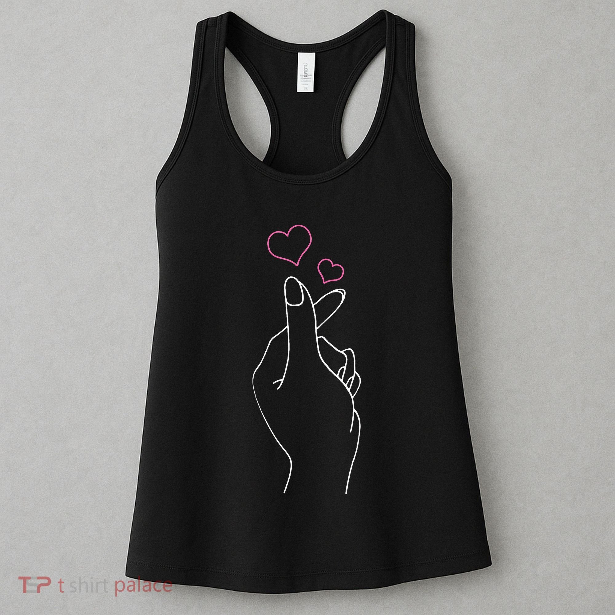 Kpop Hand Symbol Heart Kdrama Korean Pop Music Fan Gift Women's Tank Top