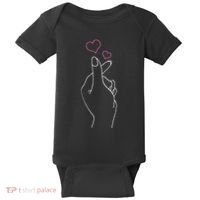 Kpop Hand Symbol Heart Kdrama Korean Pop Music Fan Gift Baby Bodysuit thumb 0
