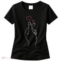 Kpop Hand Symbol Heart Kdrama Korean Pop Music Fan Gift Women's T-Shirt thumb 0