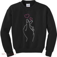 Kpop Hand Symbol Heart Kdrama Korean Pop Music Fan Gift Kids Sweatshirt thumb 0