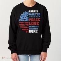 Kamala Harris Tim Walz 2024 Peace Lgbt Harris Walz Waltz Women's Sweatshirt thumb 0