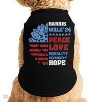 Kamala Harris Tim Walz 2024 Peace Lgbt Harris Walz Waltz Doggie Tank thumb 0
