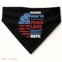 Kamala Harris Tim Walz 2024 Peace Lgbt Harris Walz Waltz USA-Made Doggie Bandana thumb 0