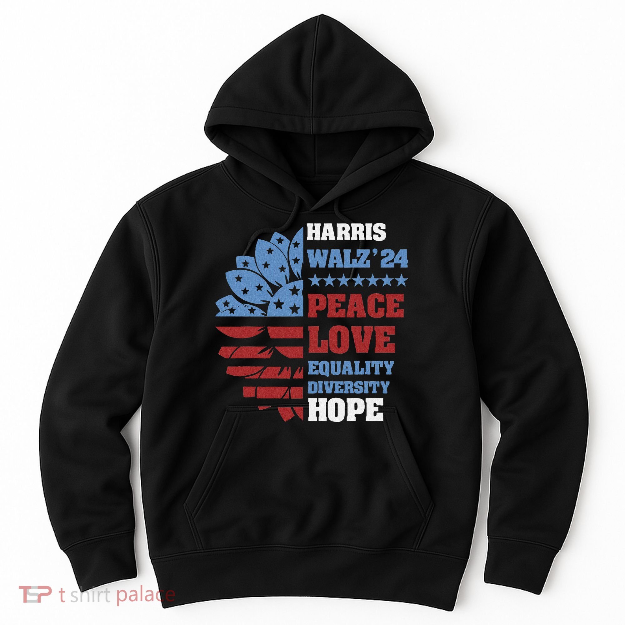 Kamala Harris Tim Walz 2024 Peace Lgbt Harris Walz Waltz Hoodie