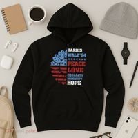 Kamala Harris Tim Walz 2024 Peace Lgbt Harris Walz Waltz Hoodie thumb 3
