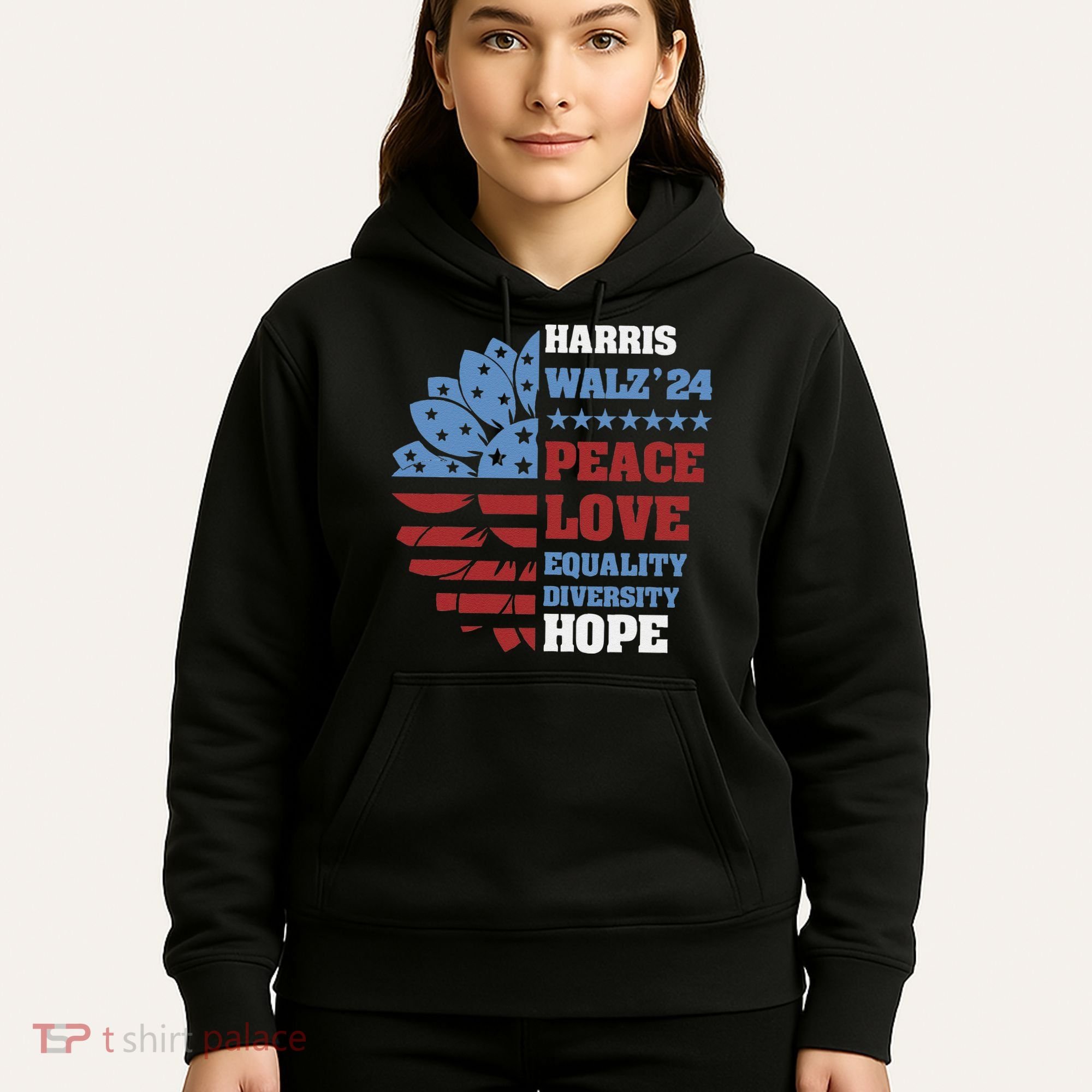 Kamala Harris Tim Walz 2024 Peace Lgbt Harris Walz Waltz Hoodie