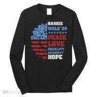 Kamala Harris Tim Walz 2024 Peace Lgbt Harris Walz Waltz Long Sleeve Shirt thumb 0