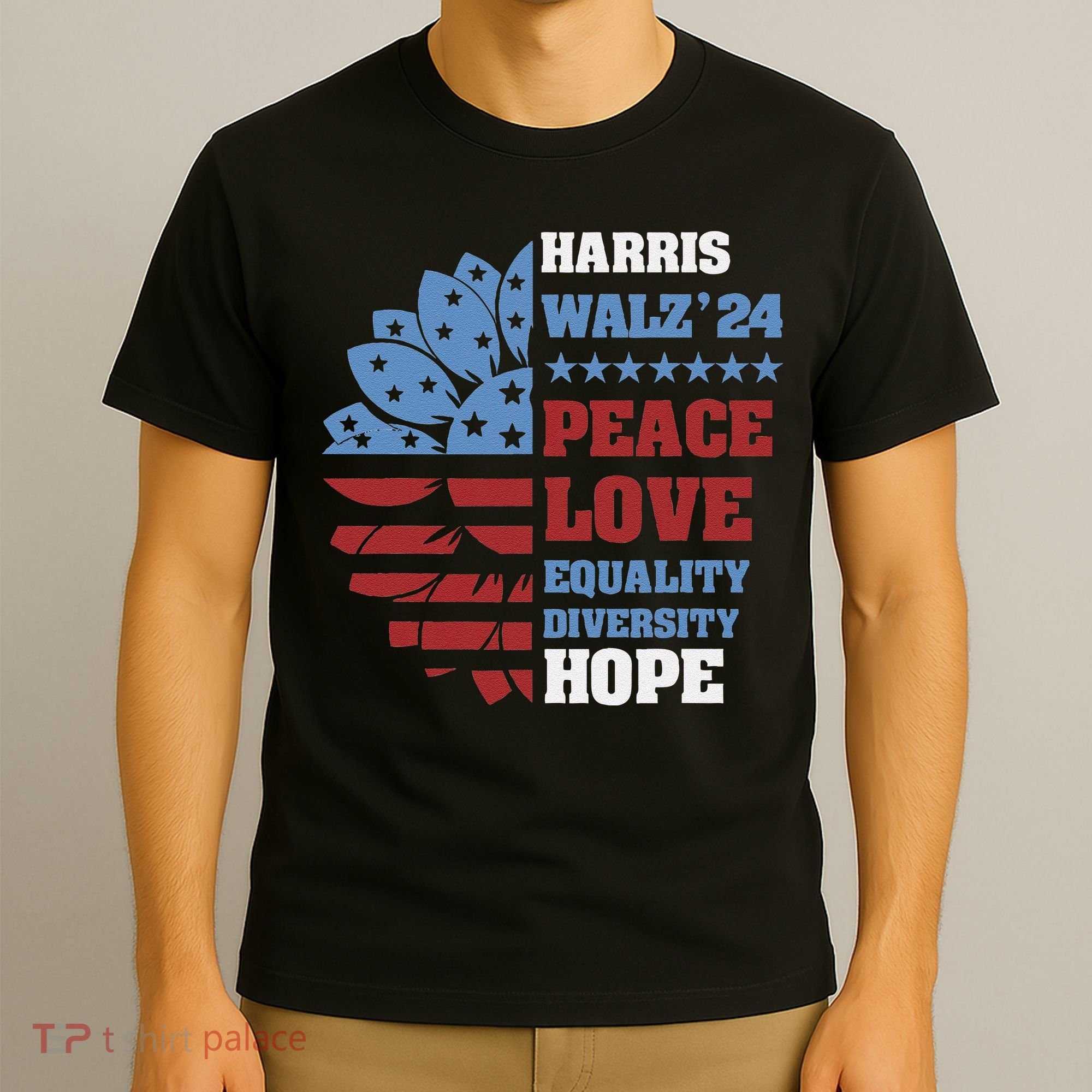 Kamala Harris Tim Walz 2024 Peace Lgbt Harris Walz Waltz T-Shirt