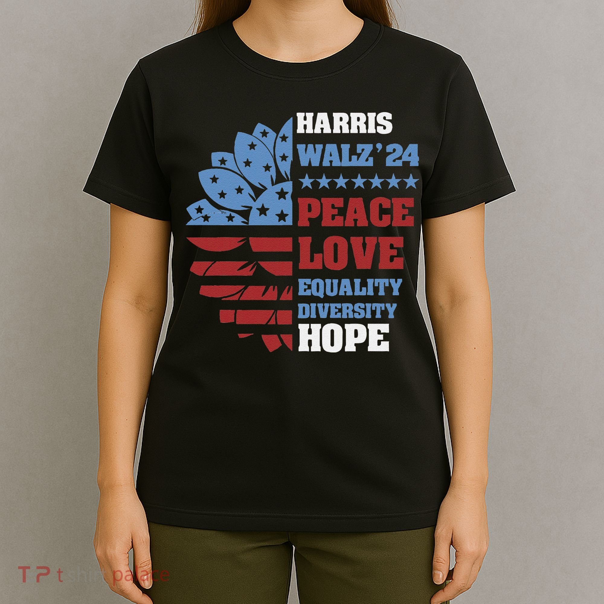 Kamala Harris Tim Walz 2024 Peace Lgbt Harris Walz Waltz T-Shirt