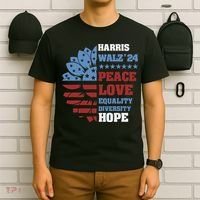Kamala Harris Tim Walz 2024 Peace Lgbt Harris Walz Waltz T-Shirt thumb 6