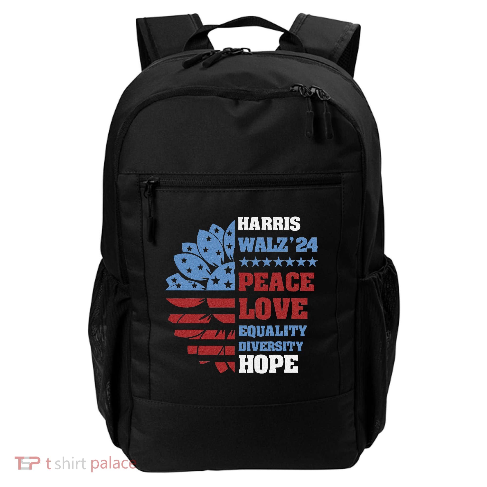 Kamala Harris Tim Walz 2024 Peace Lgbt Harris Walz Waltz Backpack