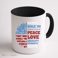 Kamala Harris Tim Walz 2024 Peace Lgbt Harris Walz Waltz Coffee Mug thumb 1