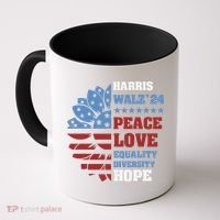 Kamala Harris Tim Walz 2024 Peace Lgbt Harris Walz Waltz Coffee Mug thumb 0